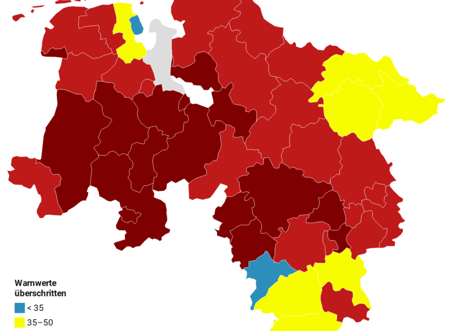 Tagesupdate zu den Covid-19 Neuinfektionen in Niedersachsen / Region Hannover vom 18.11.2020