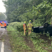 PKW überschlägt sich nach Verkehrsunfall auf dem Messeschnellweg – VU Messeschnellweg 210910
