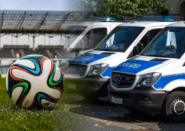 Fussballspiel unter Polizeischutz