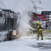 Der Hybridbus brannte vollständig aus