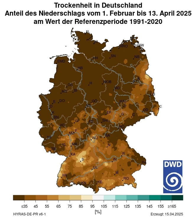 DWD meldet trockenste Frühjahrsperiode seit 1931 TRockenheit