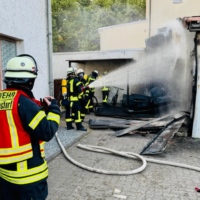 Brand an einer Fassade in Wunstorf