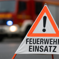 Hinweisaufsteller Feuerwehr Einsatz