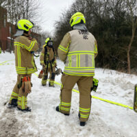 Flüssiggasaustritt auf aha-Gelände in Linden-Mitte ABC-Dienst Feuerwehr