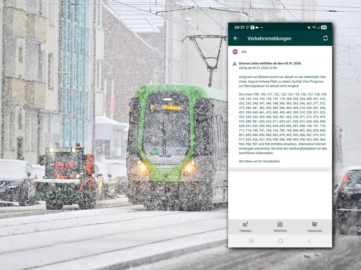 Üstra stellt Busverkehr in Region Hannover ein Busverkehr eingestellt