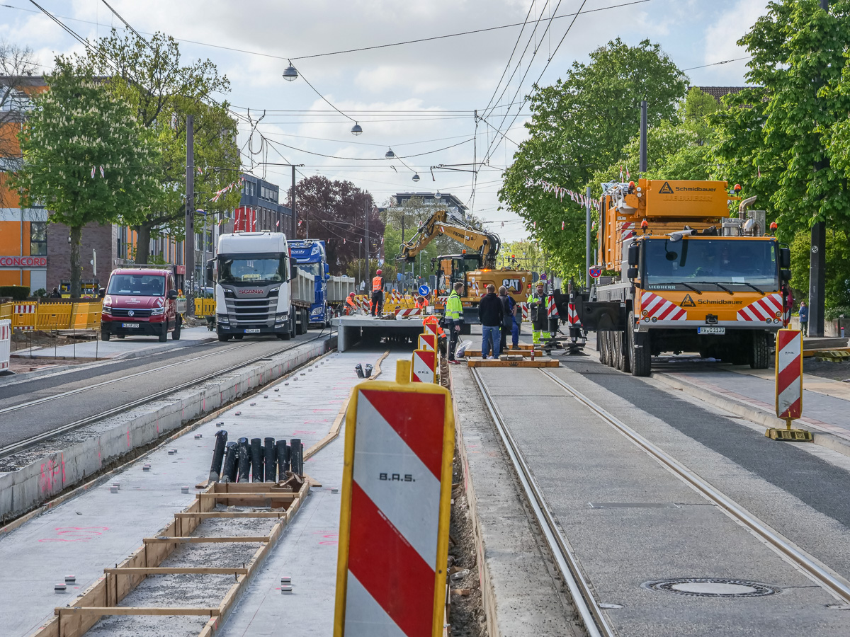 Baustelle Hochbahnsteig Sutelstraße