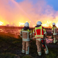 Großbrand in Godshorn: 600 Strohballen betroffen Großer Strohballenbrand in Godshorn