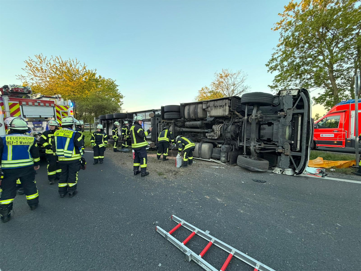 umgekippter LKW