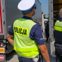 Polnische Polizei bei Kontrolle