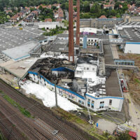 Großbrand auf ehemaligem Vion-Gelände in Wunstorf nach 19 Stunden gelöscht – Brandruine Wunstorf FF