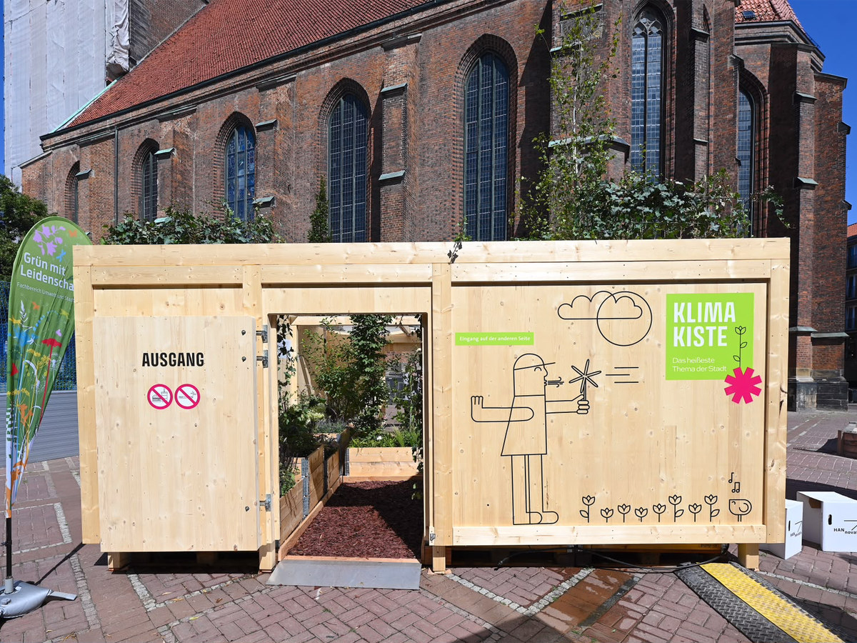 Neue Klima-Kiste sorgt bis September für Abkühlung in Hannovers Altstadt Klima-Kiste in der Altstadt von Hannover