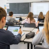 Schüler mit Tablets im Unterricht