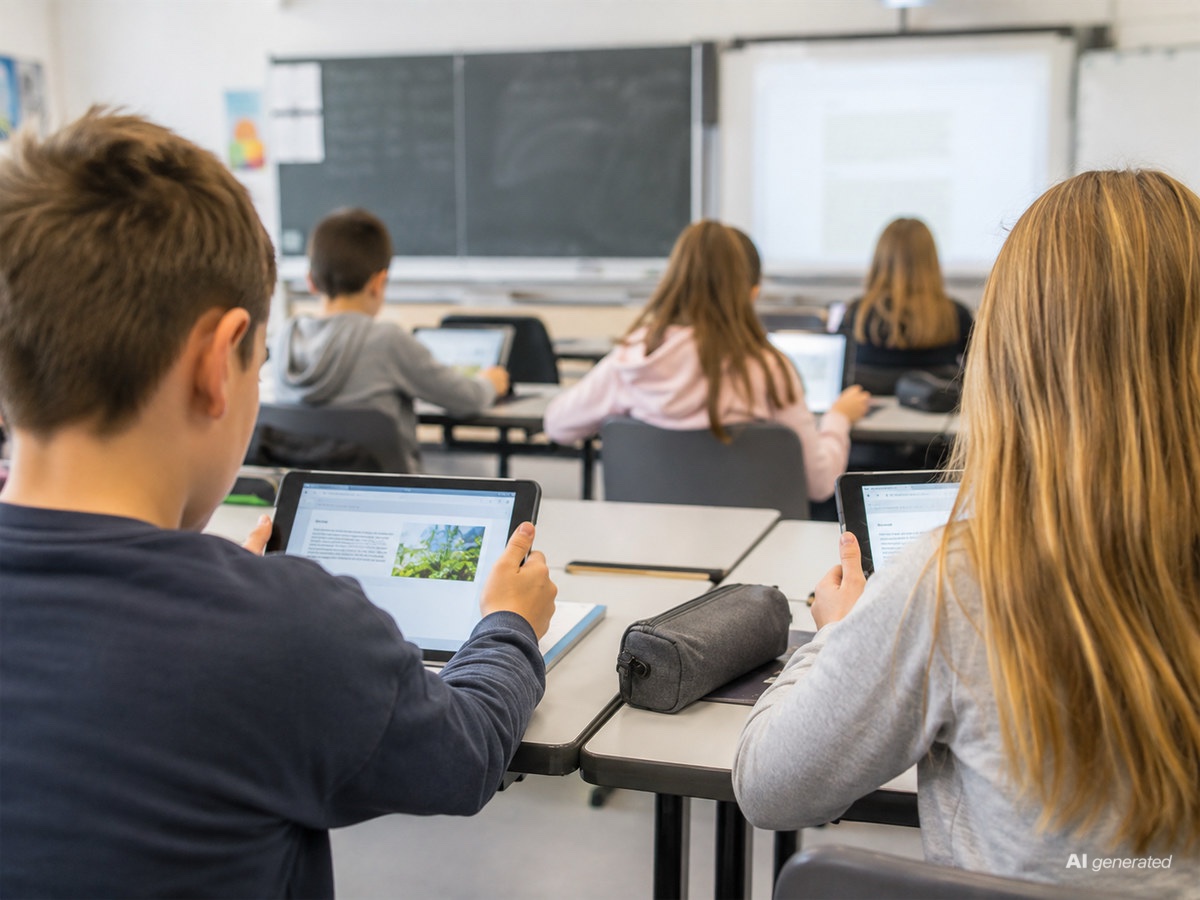 Schüler mit Tablets im Unterricht
