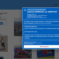 Probebetrieb Warnsystem
