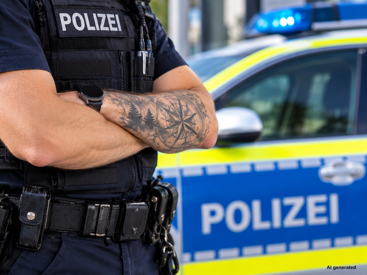 Erscheinungsbild der Polizei: Neue Regeln in Niedersachsen Polizist mit Tattoo